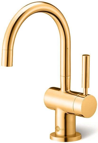 Insinkerator Steaming Hot and Cold filtered kitchen tap in Dorato 24ct Gold