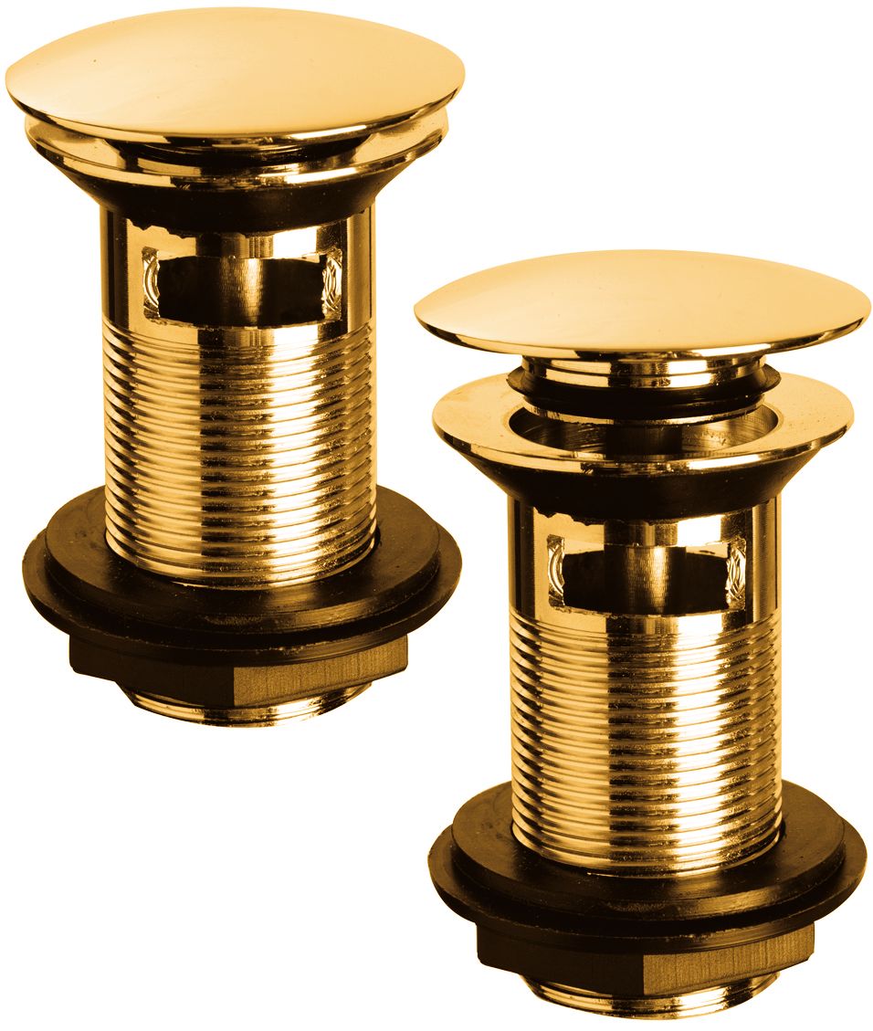 Slotted Push Button Basin Waste in Gold by Dorato