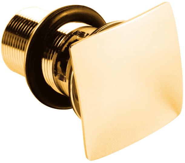 Slotted Square Push Button Basin Waste in Gold by Dorato