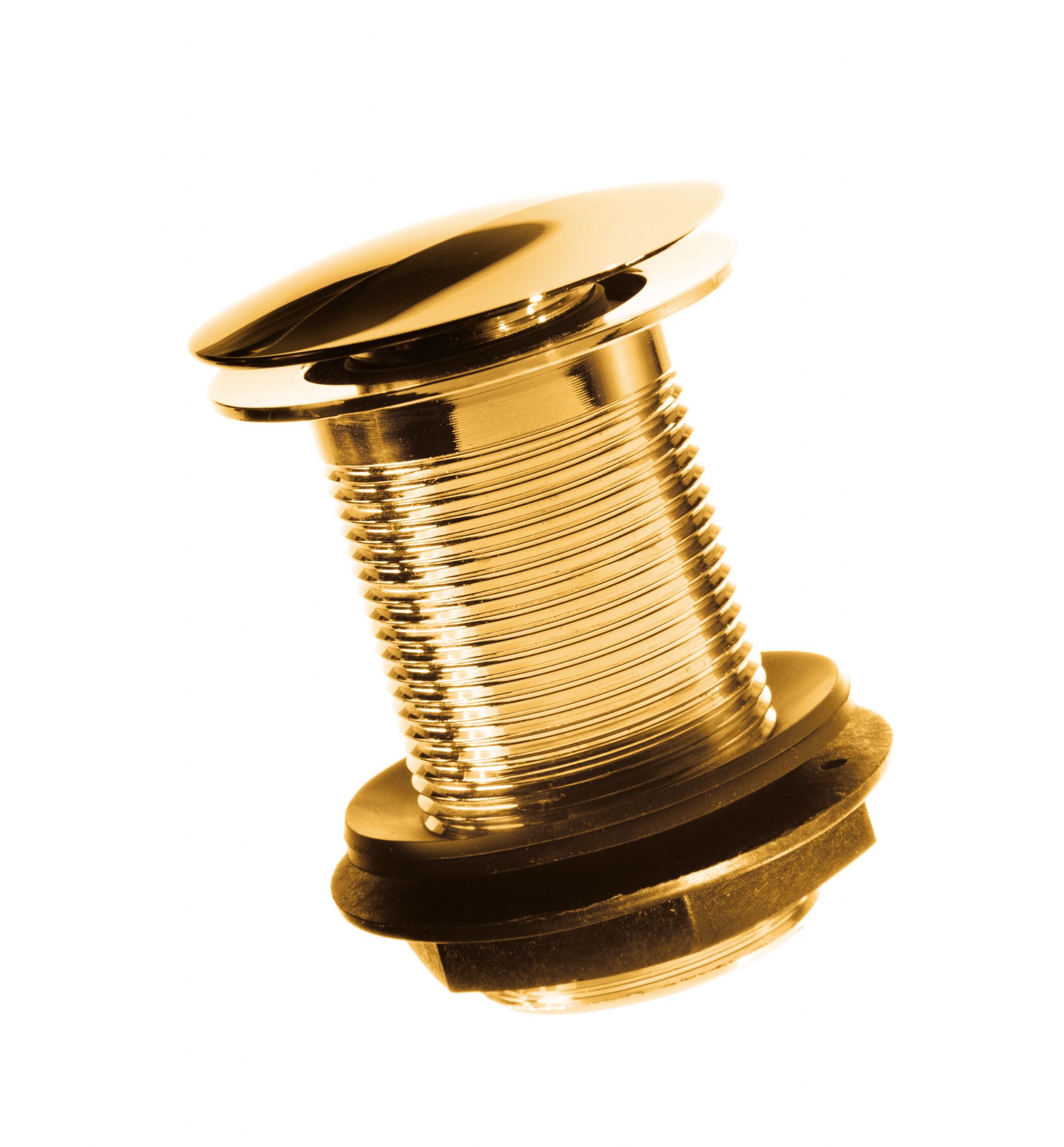 Un Slotted Push Button Basin Waste in Gold by Dorato