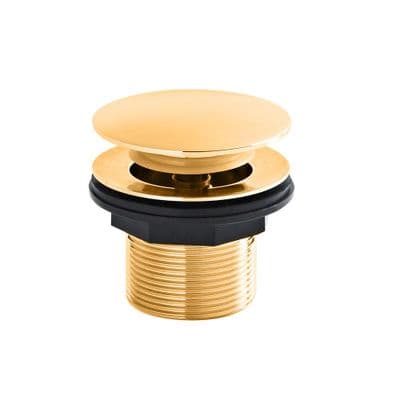 Unslotted Push Button Bath Waste in 24ct Gold Plate by DoratO