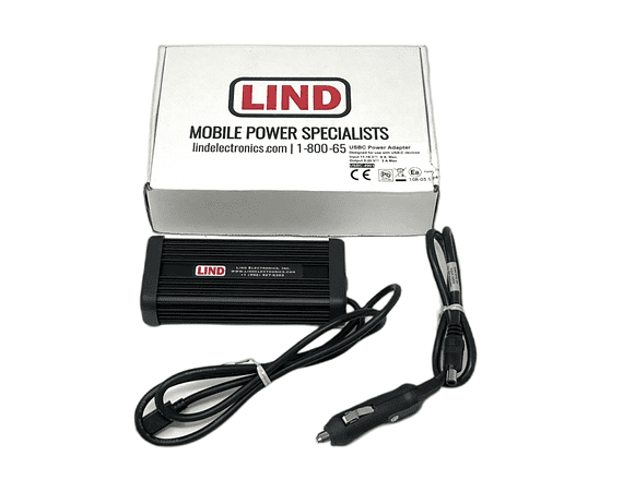 Lind USBC-4901 60W USB-C Car Power Adapter | Laptop Charger | Go-Rugged