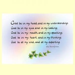 Pack of 10 Pocket Cards - God be in my head (PKTJCL10)