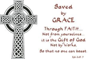 Pack of 10 Pocket Cards - Saved by grace (PKTJL39)