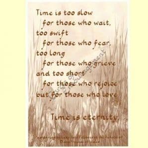 Pack of 10 Pocket Cards - Time is eternity (PKTJCP34)