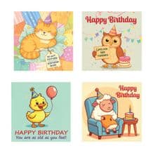 Set of Amusing Birthday Cards (EC509)
