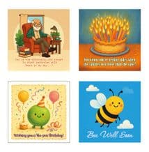 Set of New Amusing Birthday Cards (EC535)