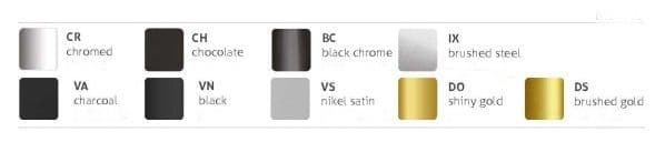 9 Different Finishes for the Adjustable Bases