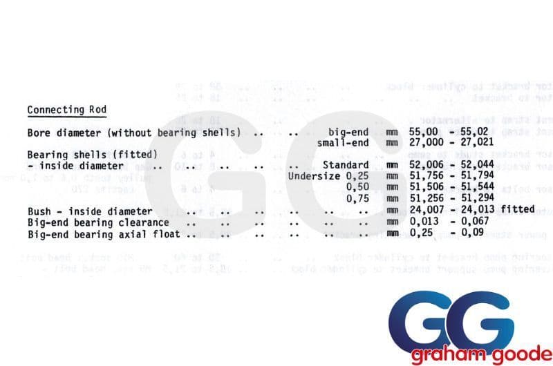 FORD Cosworth YB STD Mahle Pistons & 0.25mm Engine Main & Big End