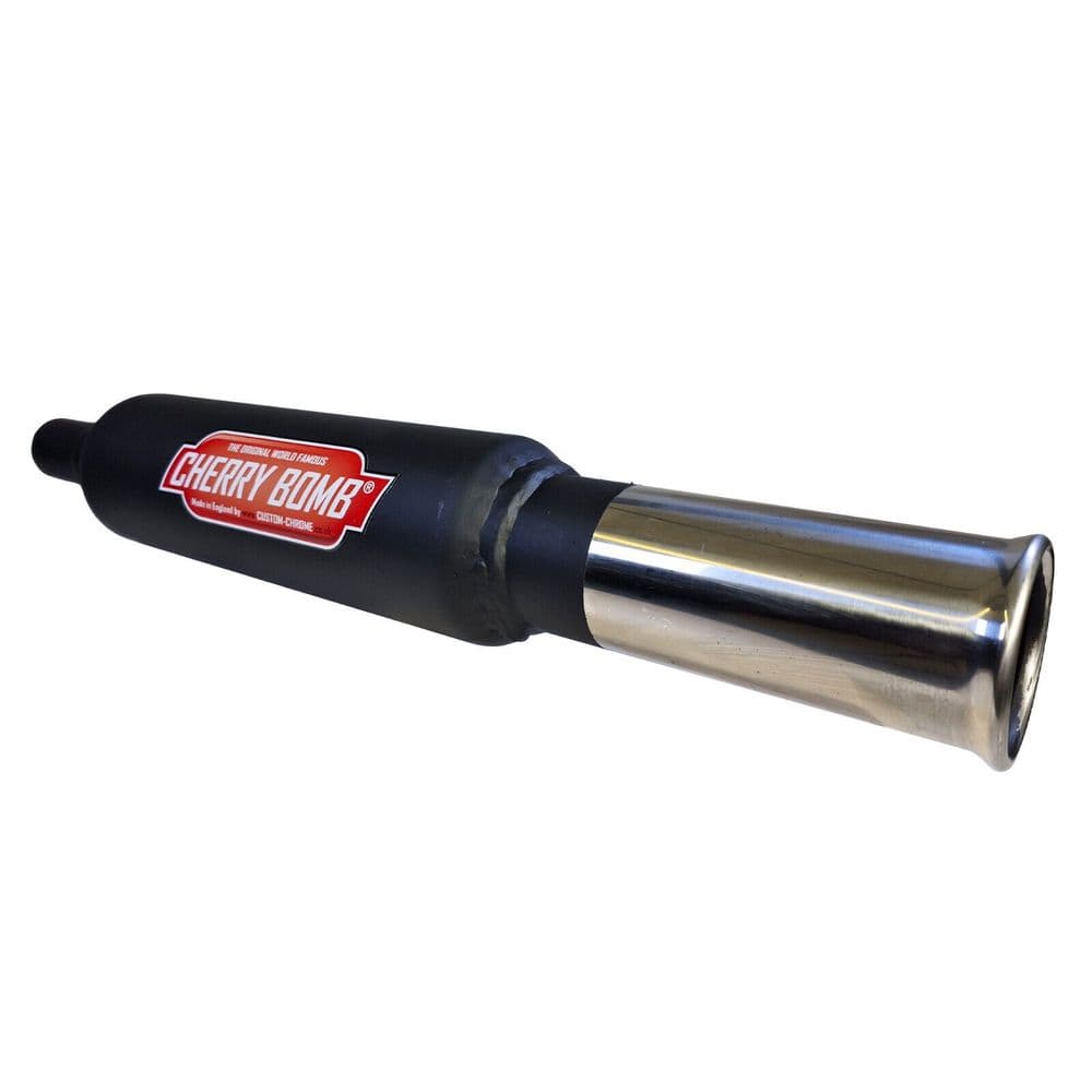 Black Cherry Bomb  Exhaust Back Box Round SPECIAL EDITION TB3.5UNIBLK 38-45mm