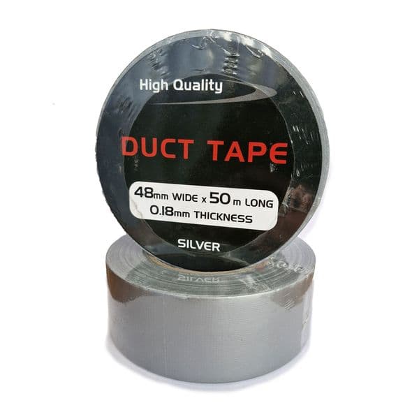 Duct Tape 48mm x 50m | Silver & Black Heavy-Duty Tape