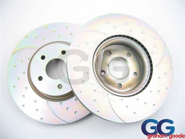 Front Brake Discs 294mm x2 Impreza WRX STi 98 on EBC Turbo Grooved Uprated Subaru 4 Pot GD972