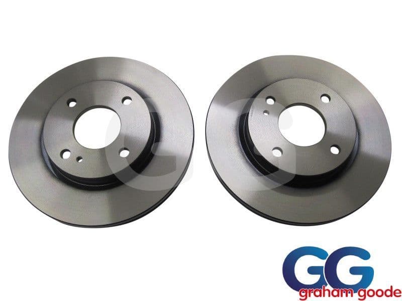Front Brake Discs Pair Ford Fiesta Zetec S1600 mk7 Standard TRW GGF1070