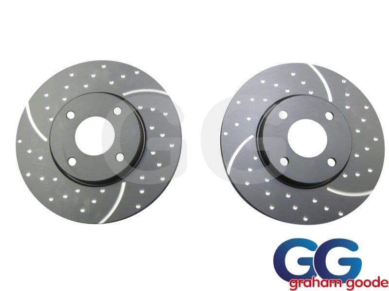 Front Brake Discs x 2 Ford Fiesta Zetec S1600 MK7 EBC Grooved GD1676