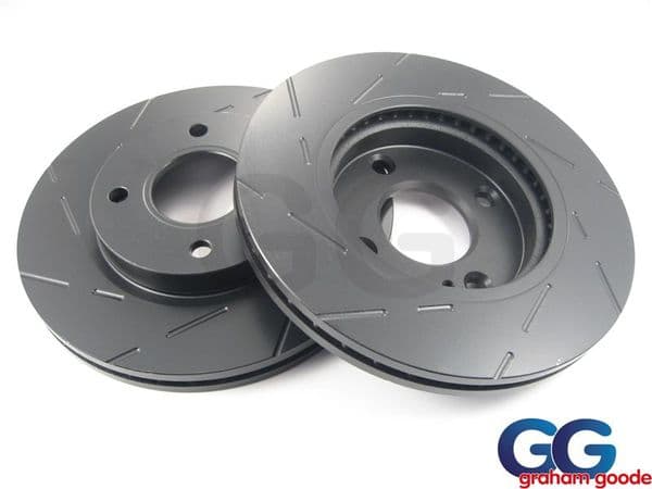 Front Brake Discs x 2 Ford Fiesta Zetec S1600 mk7 EBC Grooved USR1676