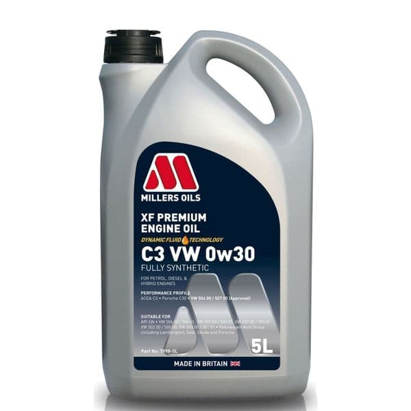 Millers XF Premium C3 VW 0W-30 Engine Oil 5L