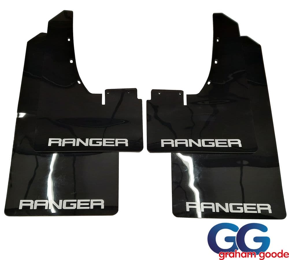 Rally Flapz PVC Mud Flaps Gloss Black | Ford Ranger T7 2016- onwards