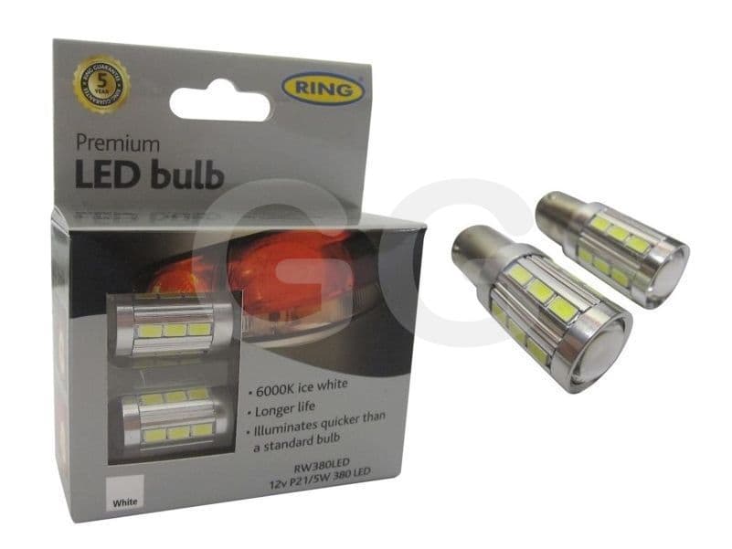 Rear Brake Tail Light LED Bulbs Fiesta ST180 Ring LED Twin filament CANbus 6000K
