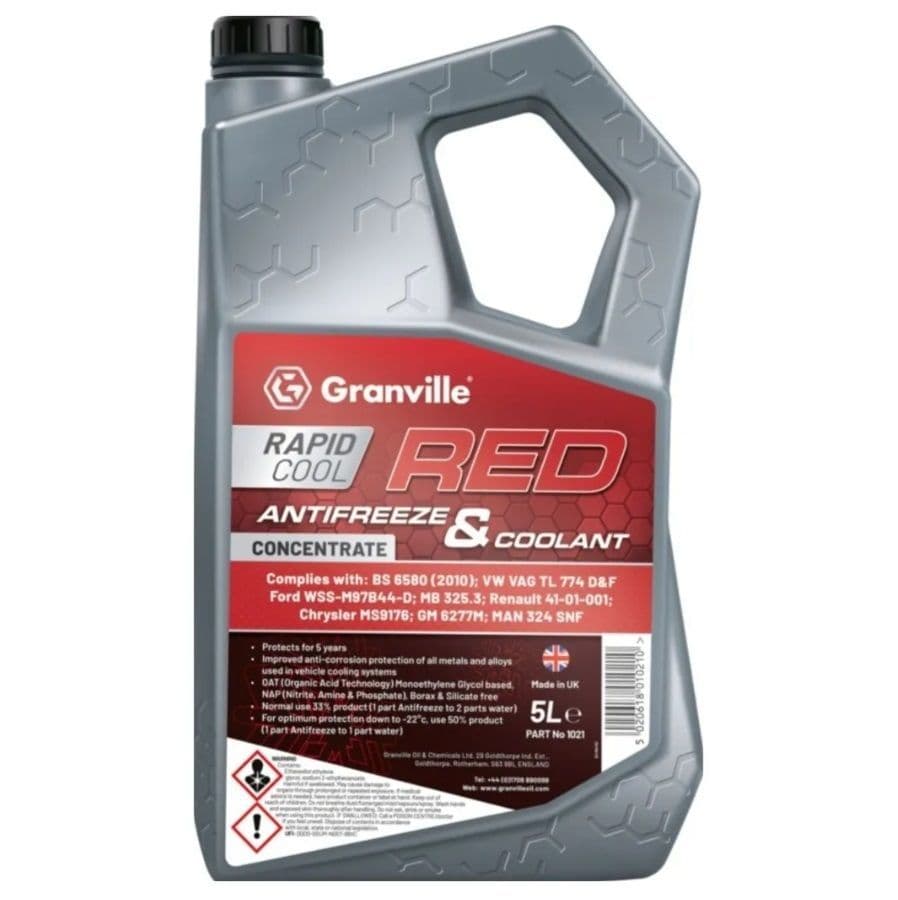 Red AntiFreeze 5L, for Ford Escort, Sierra & Sapphire Cosworth