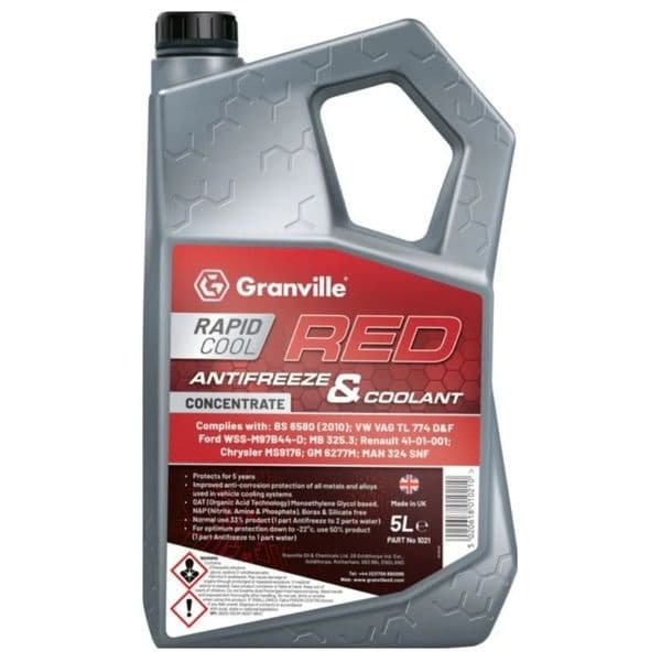Red AntiFreeze 5L, for Ford Escort, Sierra & Sapphire Cosworth