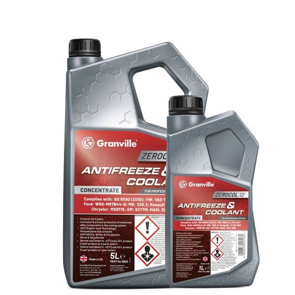Granville Red Antifreeze & Coolant | Long Life OAT Concentrate – 5L & 1L