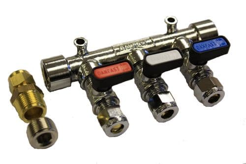 3 Way Gas Manifold (8mm)