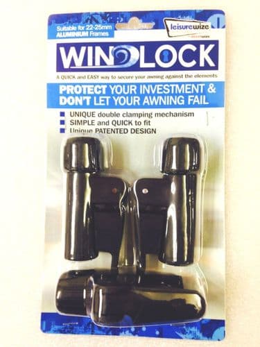 3 x Leisurewize Aluminium Awning Windlock Quick Lock Release Clamps 22-25mm