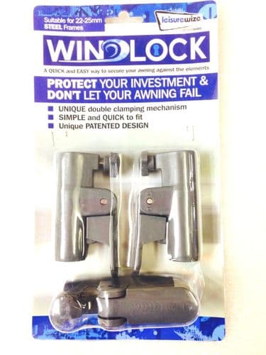 3 x Leisurewize Steel Awning Windlock Quick Lock Release Clamps 22-25mm