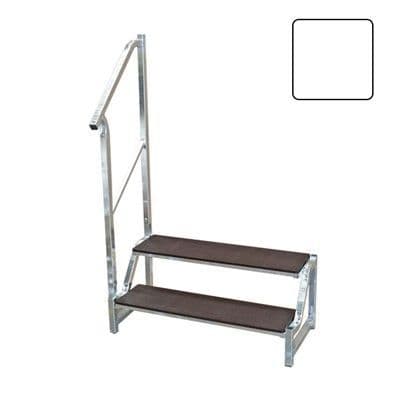 Free-Standing 2 Tread Step White For Caravan & Holiday Home - Grasshopper Leisure
