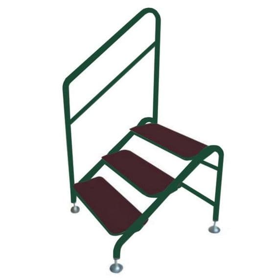 AG Free-Standing 3 Tread Step Green, Steps for Caravan, Holiday Home - Grasshopper Leisure