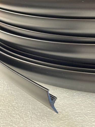 Black Knock On 15mm Edging Single Lip T Trim (per metre)