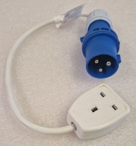 Blue Diamond 16 amp Conversion Lead Mains Socket To Site Plug