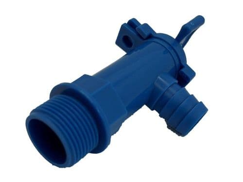 Blue Plastic Drain Tap For Fresh Water 3/4" Male BSP