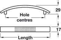 Bow Handle, Zinc Alloy, Fixing Centres 96-128mm, Dimple, Campervan Construction - Grasshopper Leisure