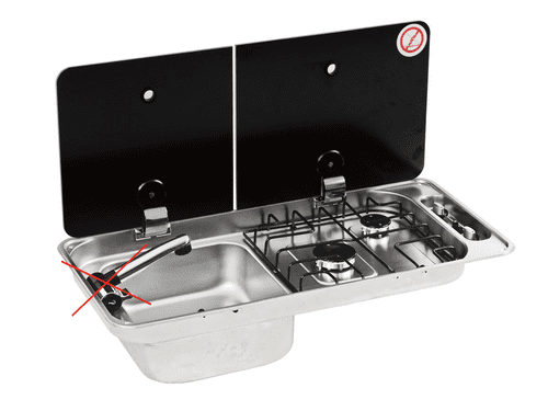 CAN FL1402 Two Burner Hob And Sink Combination