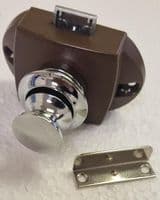 Chrome (Effect) Push Button Toilet Catch, Handles, Knobs & Catches, Campervan Construction, DIY Equipment for Motorhome, Campervan and Caravan Conversions - Grasshopper Leisure