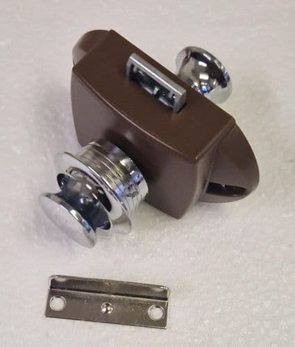 Chrome (Effect) Push Button Bathroom Toilet Door Catch 15mm