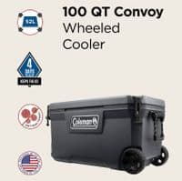 Coleman 100QT Convoy Wheeled Coolbox Cooler (2213849) - Grasshopper Leisure