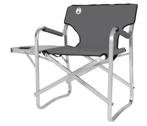 Coleman Deck Chair Aluminium With Table Grey