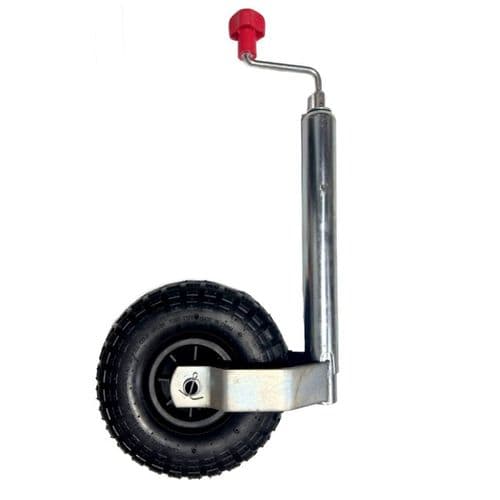 Crusader Jockey Wheel 48mm Plastic Wheel Pneumatic Tyre For Caravans & Trailers