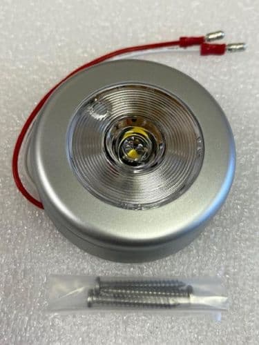 Dimatec Round Silver 4 LED 12V 1W Light (Push Switch)