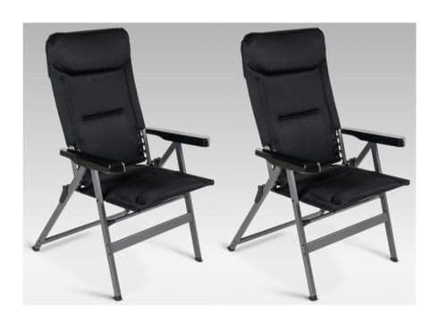 Dometic Laze Tuscany High Back Reclining Folding Camping Chair (PAIR)
