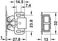 Double Roller Catch, Handles, Knobs & Catches, Campervan Construction, DIY Equipment for Motorhome, Campervan and Caravan Conversions, caravan and motorhome accessories shop - Grasshopper Leisure
