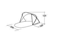 Easy Camp Shell Beach Shelter (Grey & Sand) 120434, Camping & Beach Windscreen - Grasshopper Leisure