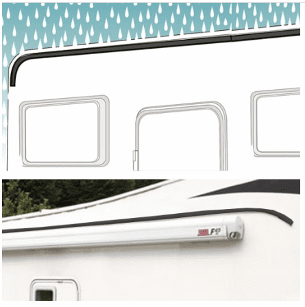 Fiamma Drip Stop 500 cm Gutter in Deep Black 5m