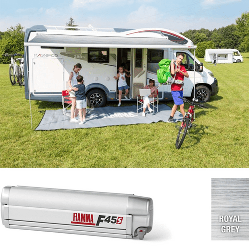 Fiamma F45S 260 Awning Titanium / Grey Or Blue Fabric Campervan/Caravan/Motorhome
