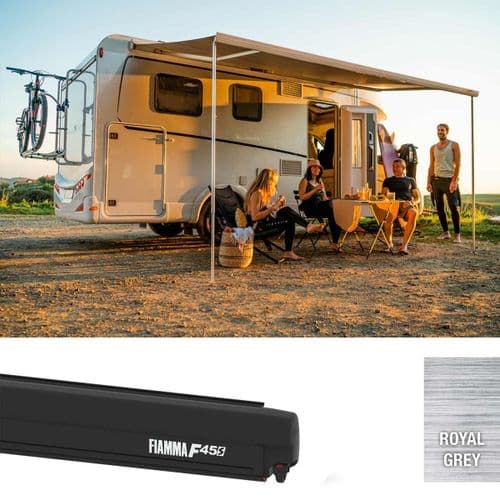 Fiamma F45S 450 Awning Black / Royal Grey Fabric Campervan/Caravan/Motorhome