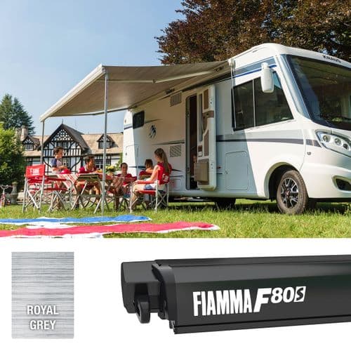 Fiamma F80S 340 Awning Deep Black / Royal Grey