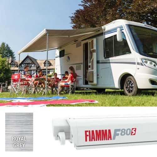 Fiamma F80S 425 Awning White Case Grey Or Blue Fabric