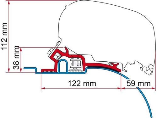 Fiamma Kit Ducato Jumper Boxer H2 L2 & L3 1994-2006 F65 / F80 Awning Adapter Low